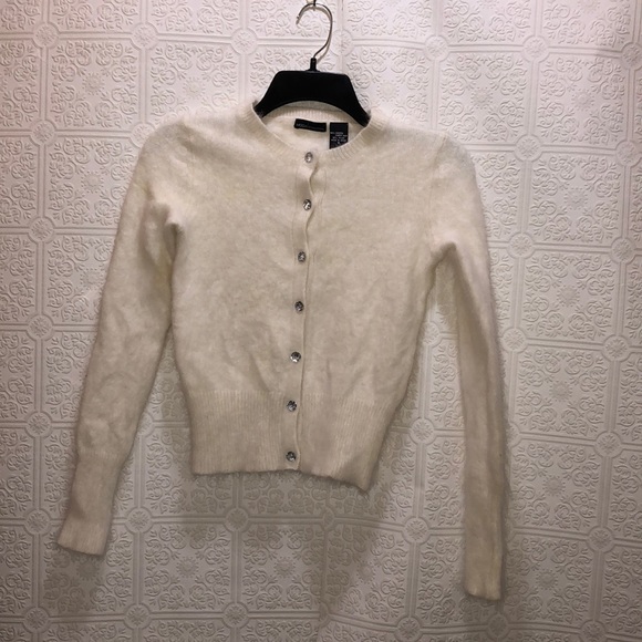 white angora sweater